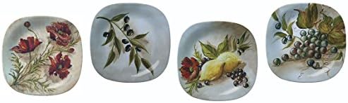 Merritt International Tuscan Poppies - 5.75 in Appetizer Plates Set of 4