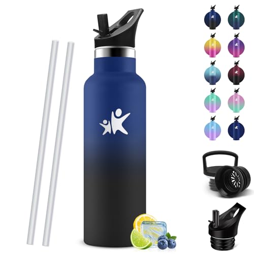 HoneyHolly Childrens Thermal Bottle, 500 ml, BPA Free, Thermal Bottle, 18/8 Stainless Steel, Water Bottles, Double-Walled Vacuum Bottles, Thermal Bottles with Straw, Thermos for School, Sports