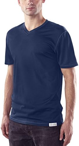 Woolly Clothing Men's Merino Wool V-Neck Tee Shirt - Everyday Weight - Wicking Breathable Anti-Odor