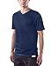 Woolly Clothing Men's Merino Wool V-Neck Tee Shirt - Ultralight - Wicking Breathable Anti-Odor M NVY