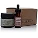 Natural Face Skincare Gift Set, Fragrance Free Power Cleanse Mask, Scrub and Cleanser with Activated Charcoal, Lightweight Daily Face Serum Oil, Antioxidant Moisturizer. Travel Size Vegan Paraben Free