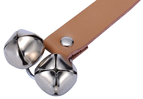 2-Pack-Leather-Dog-Doorbells-Doggie-Potty-Training-Bells-Dog-Bell-for-Housebreaking-with-1-Trainer-Clicker-and-1-Waste-Bag-Dispenser