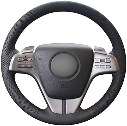 Black PU Artificial Leather Hand Sew Wrap Steering Wheel Cover for Mazda 6 2007-2012