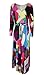 Aecibzo Women's Boho Long Sleeve Floral Print Beach Party Long Maxi Dress (L, Multicolor)