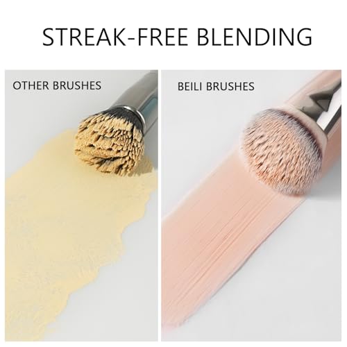 BEILI 15-Piece Makeup Brush Set, Professional Makeup Brushes for Liquid, Cream & Powder Eyeshadow, High-Density Bionic Bristles Vegan Cosmetic Brushes, Premium Burgundy Red