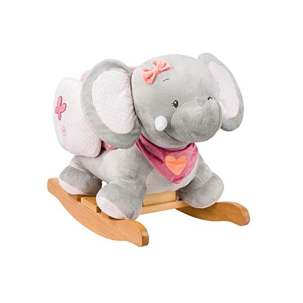 Nattou Schaukeltier Elefant Adèle, 10 - 36 Monate, 60 x 39 x 50 cm, Rosa/Grau