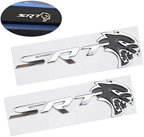 Windacar 2pcs DODGE CHARGER HELLCAT SRT Hell Cat Fender Trunk Emblem Badges for Dodge Challenger Charger (Black)