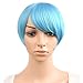 MapofBeauty Clip in Oblique Bangs Hair Extensions Hair Accessories (Light Blue)thumb 1