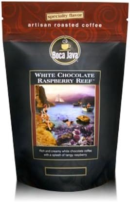 Decaf White Chocolate Raspberry Reef, White Chocolate Raspberry Flavored Coffee, Ground, 8oz (2 Pack)