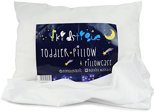 TotMart Toddler Pillow & Pillowcase Set Soft Yet Supportive with Hypoallergenic Breathable Cotton Pillowcase for Kids Boys Girls Toddlers Sleeping Napping Travel Pillow, 19" x 12"