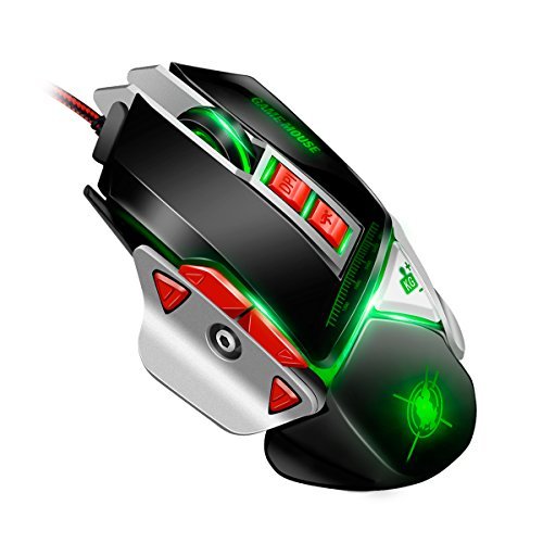 9D Gaming Mouse, Topoint Multi-Color Change Ergonomic USB Wired Gaming Mouse 9 Buttons Comfortable Grip High Precision for Laptop PC Computer Pro Gamer Black