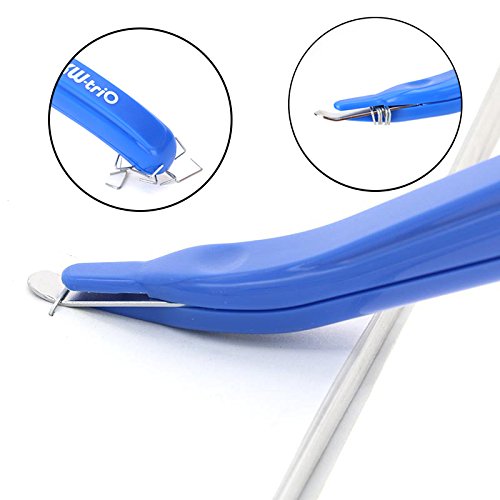 Shuxy 4 Pack Magnetic Staple Remover Push Style Remover Easy Staple Removal Tool For School Office Home - Blue - Thumbnail 2