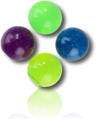 Custom &amp; Unique {60 mm} 1 Dozen, Big-Size Super High Bouncy Balls, Made of Grade A+ Rebound Rubber w/ Bright Flashy Sparkling Glitter Speckled Dotted Spotted Shimmering Glitzy Shiny (Multicolor)