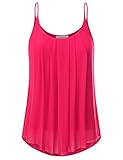 JJ Perfection Women's Pleated Chiffon Layered Cami Tank Top FUCHSIA 3XL