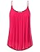 JJ Perfection Women's Pleated Chiffon Layered Cami Tank Top FUCHSIA 3XL