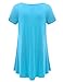 JollieLovin Women's Plus Size Tops Summer Tunic Short Sleeve Loose Fit T-Shirt to Wear with Leggings(Lake Blue,3X)