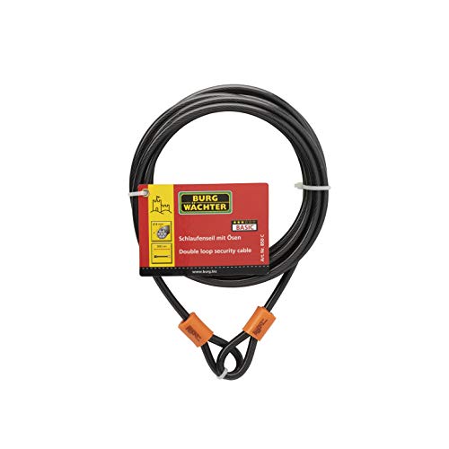 Burg-Wachter 850C 8mm x 5m Double Loop Steel Security Cable Black