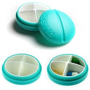 Inovat Portable Carry On Gum Pill Box 4 Compartment Travel Case Holder(Light Blue)