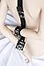 HOT TIME Restraints Black Faux Leather Wrist Cuffs Connect with Neck Collar Bondage Slave Harness Life for Femalethumb 4