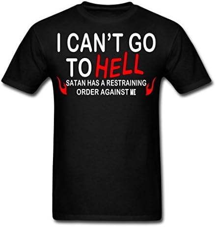 EACO Funny Cotton Men's I Can't Go To Hell T-Shirts black Large