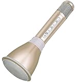 TOSING Wireless Kids Portable Karaoke Microphones with Bluetooth Speaker for Music Playing and Singing Machine System for iPhone/Android Smartphone/Tablet (gold)