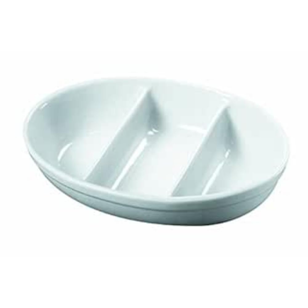 GenWare 3DV2-W 3 Division Vegetale Porcelain Dish, 28cm Diameter