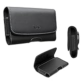 LG Stylo 3 Case, Boost Mobile LG Stylo 3 Case; T MAN [ XL Size] [Belt Holster] Sideways Horizontal Leather Holster Carry Pouch Case For LG Stylo 3(Fits the Phone with Thick Protective Cover on)