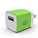 PowerJive USB AC Power Adapter Charger for iPhone and iPad - Green