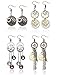 Hanpabum 4pairs Steampunk Drop Dangle Earrings For Women Men Vintage Punk Clockwork Hook Earrings Halloween Jewelry