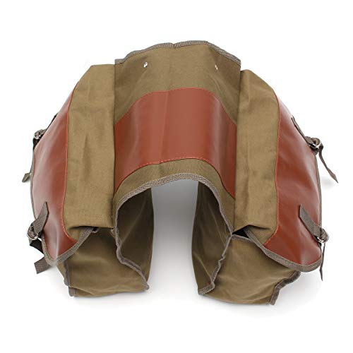 dDanke 1 Pair Canvas Bike Panniers Bag Multi Function Motorcycle Rear Bag Outdoor Storage Bag for Mountain Cycling Army Green 40X15X30CM