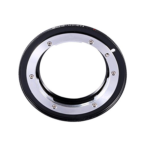 Adapter to Convert Nikon F-Mount Lens to Canon EOS, EF, EF-S Mount for Canon EOS Rebel T6s, T6i, SL1, T5, T5i, T4i, T3, T3i, T2i, 80D, 70D, 60D, 60Da, 50D, 40D, 7D, 5D, 5DS R, 1D Digital SLR Camera