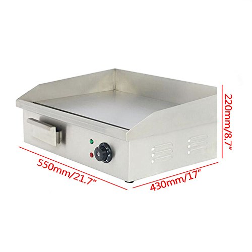 20'' Commercial Countertop Griddle - PROMOTOR Electric Griddle Tools Stainless Steel Electric Thermomate Grill BBQ Plate - Thumbnail 3