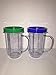 2 Party Cups for Magic Bullet with Lip Ring(red, blue, green to yellow colors vary)