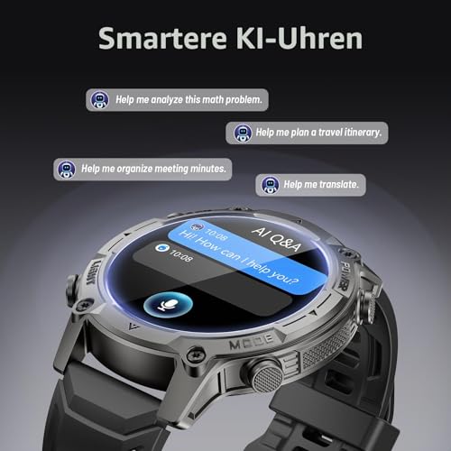 SOUYIE Men's Smartwatch with GPS, Offline Maps & 6 Satellite Navi, 5ATM Waterproof, 21 Day Battery, AI Voice Assistant, 178 Sports Modes, Fitness Tracker with Heart Rate Monitor & Sleep Monitor for Android iOS