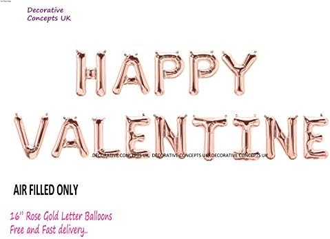 DCUK 16" Rose Gold HAPPY VALENTINE Letter Balloons - UK SELLER (HAPPY VALENTINE)
