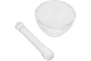 STOBAZA 60ml Glass Pestle and Mortar Set Thickened Base, Lab Glass Grinding Bowl for Scientific Use and Chemical Mixing