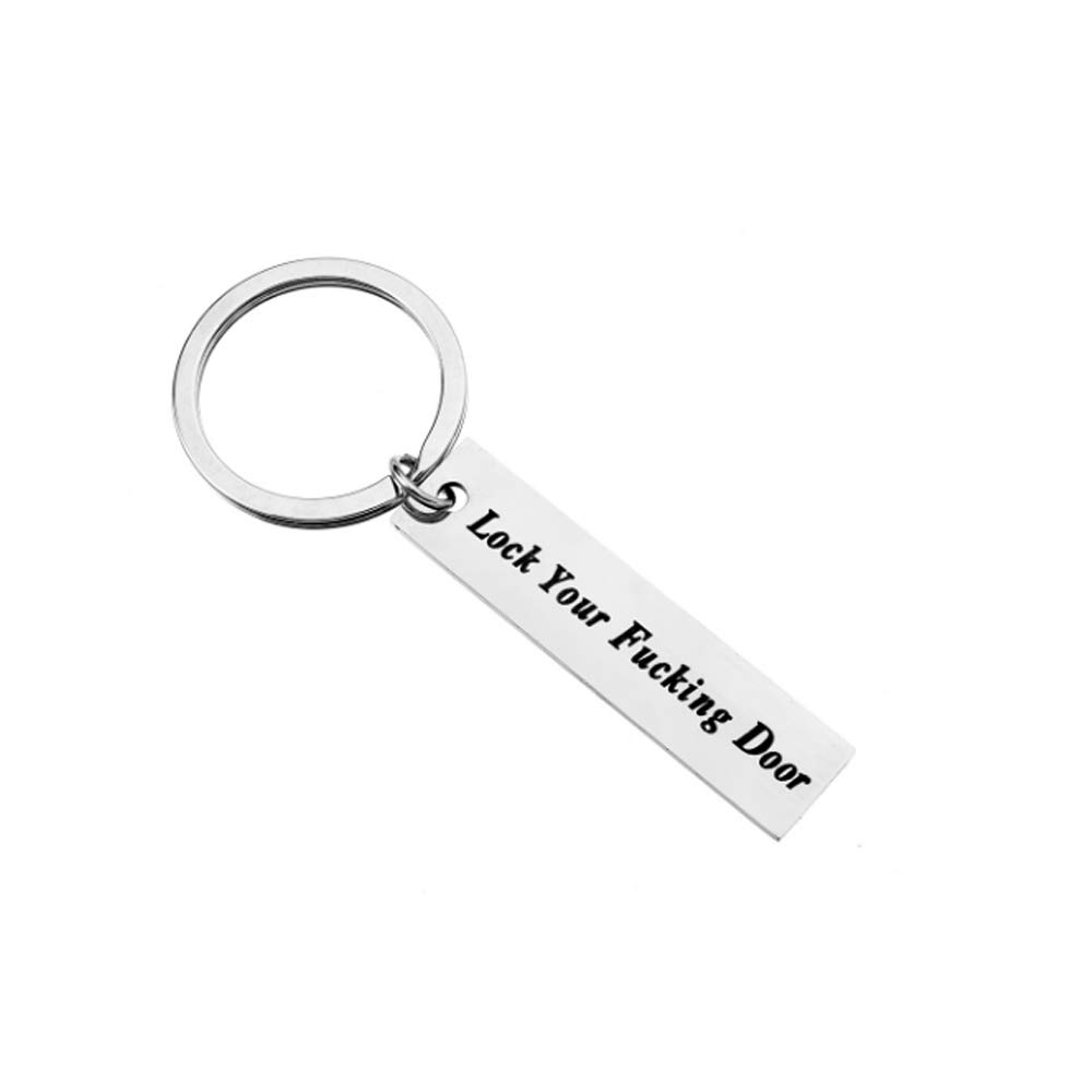IKAAR Keyring Lock Your Fucking Door Keychain Gift for Men Boyfriend Girlfriend Husband Wife Birthday Anniversary Valentines Day