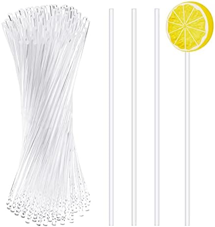 ASTER 50 Pieces Acrylic Lollipop Sticks 6 Inch Clear Acrylic Rods Cake Topper Sticks For Making Lollipops Cake Pops Candy Chocolates Cookies