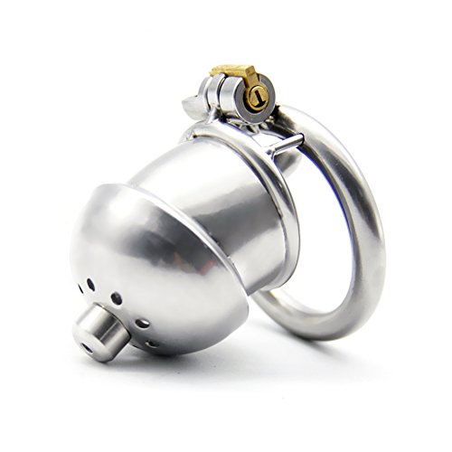 YiFeng Stainless Steel Male Chastity Cage Device Belt Urethral Tube Bondage Fetish ZCS136 (45mm Ring)