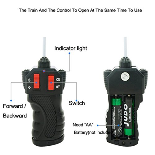 Binmer(TM) Remote Control Conveyance Car Electric Steam Smoke RC Train Set Model Toy Gift (C)