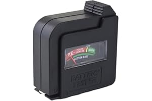 Battery Tester, Portable Battery Charge Checker for AA AAA C D 9V / 1.5V Button Cell Batteries / 1.5V Regular or Rechargeable