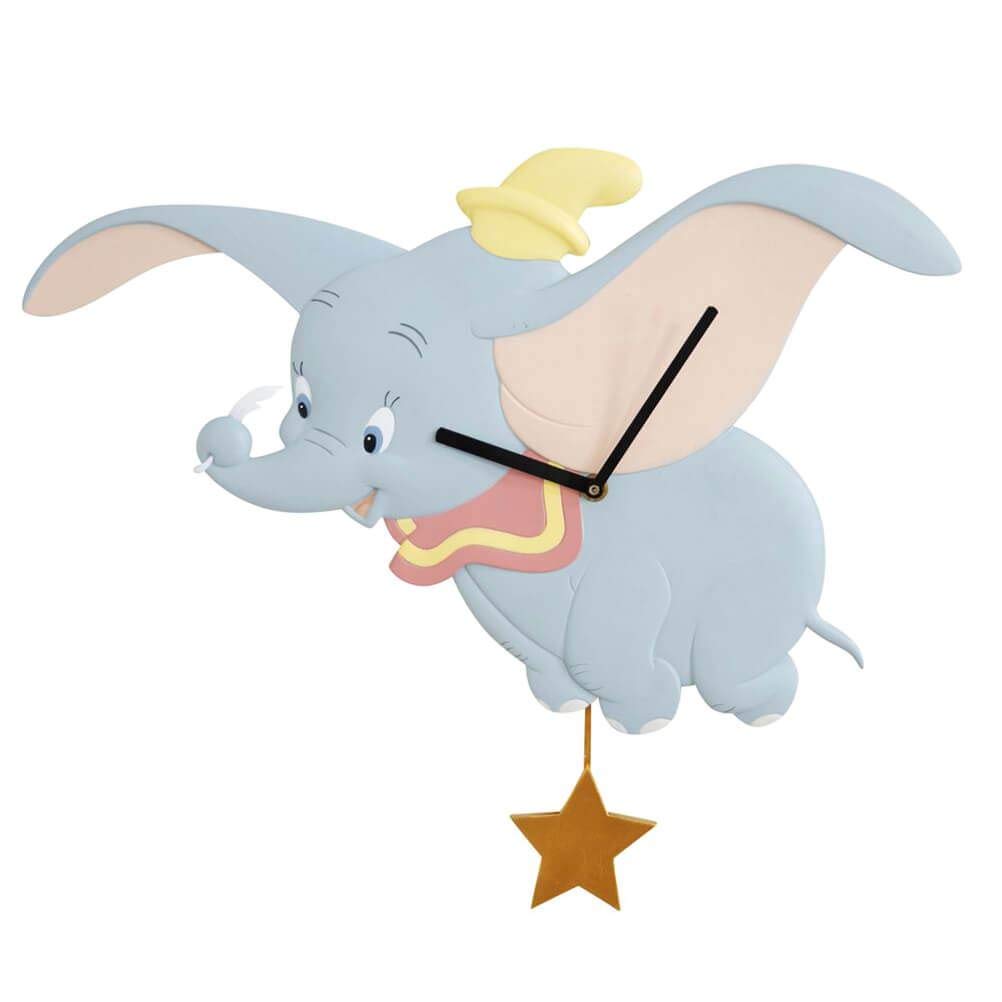 Widdop Dumbo Wall Clock - The Flying Elephant - Nursery Clock