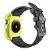 VANCHAN Compatible with Apple Watch Bands 44mm Series 6/5/4 & Apple Watch SE 44mm Band, Sport Silicone Band with Protective Case Men Women for Apple Watch SE & iWatch Series 6/5/4 44mm (Black/Green)