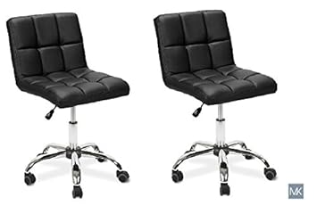 Mayakoba Set Of 2 Nail Salon Manicurist Chair Tot Black Thick Comfor Easy Glide Tall Back