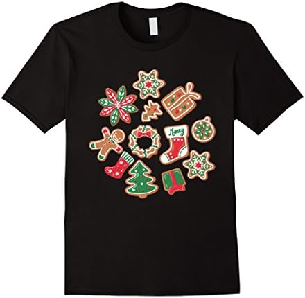 Mens Christmas Cookie Cutter Baking Party Shirt XL Black
