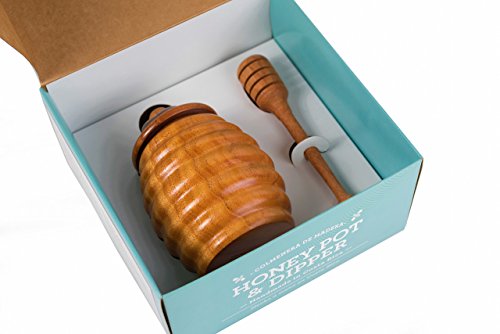 Premium Wooden Costa Rican Honey Pot and Dipper