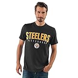 G-III Sports NFL Pittsburgh Steelers Rushing Short sleeve Top, Large, Charcoal