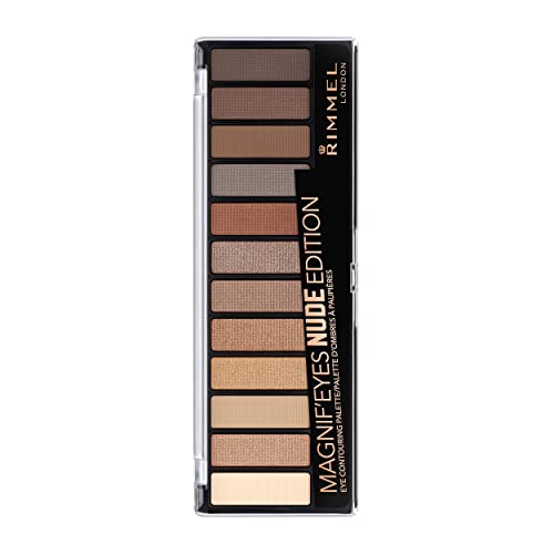 - Ombre à Paupières Palette Magnif'Eyes 12 Pan - Fini Mat, Satiné et Brillant - Longue Tenue - 001 Nude Edition - 14,16gr