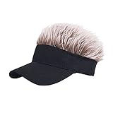 MIGOU Novelty Flair Hair Visor Sun Cap Wig Peaked