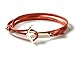 VIRGINSTONE Golden Plated Anchor Bracelets on Colorful Leather